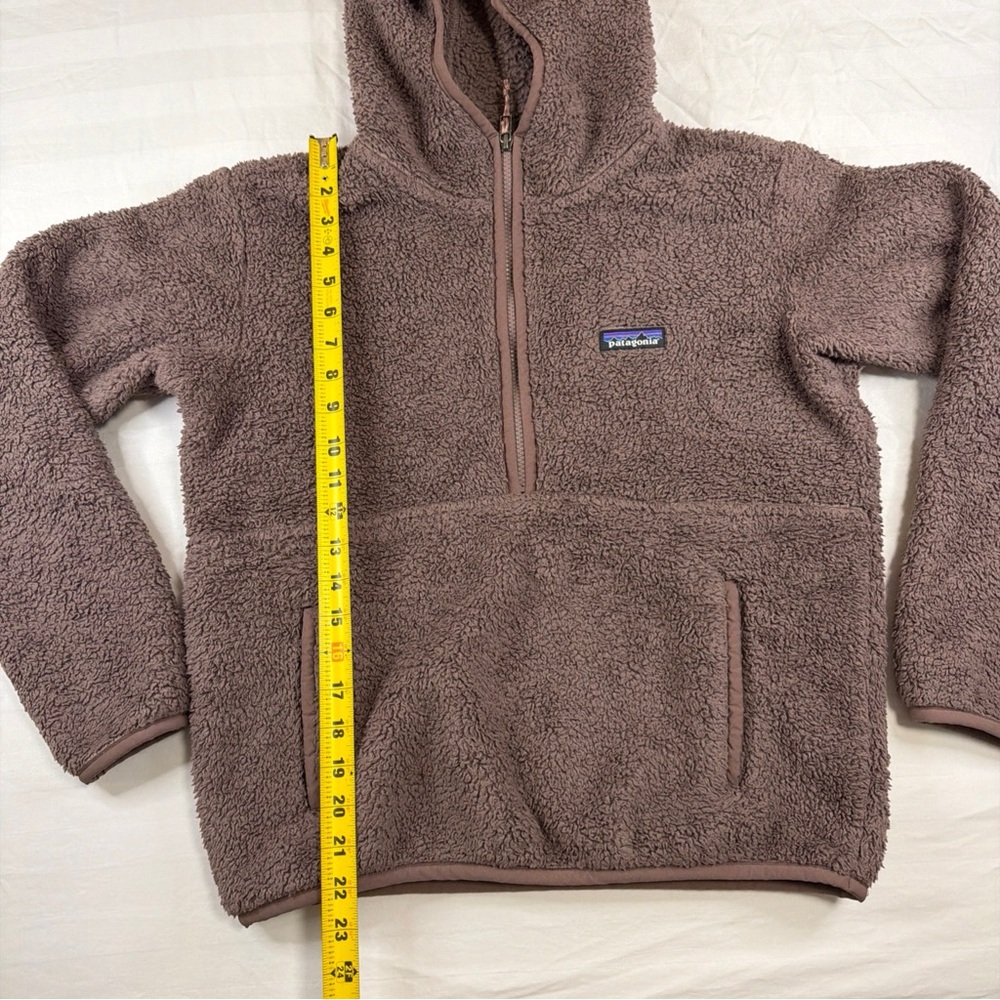 Patagonia Sherpa Fleece Hoodie Pullover Mens Small Brown 1/2 Zip - Picture 7 of 14